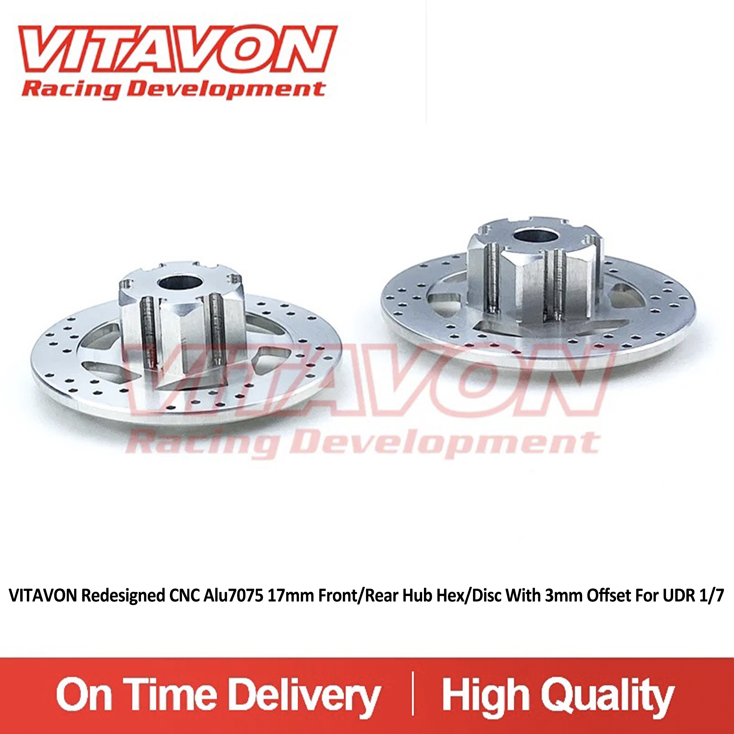 VITAVON Redesigned CNC alu7075 17mm Front/Rear Hub Hex/Disc with 3mm offset